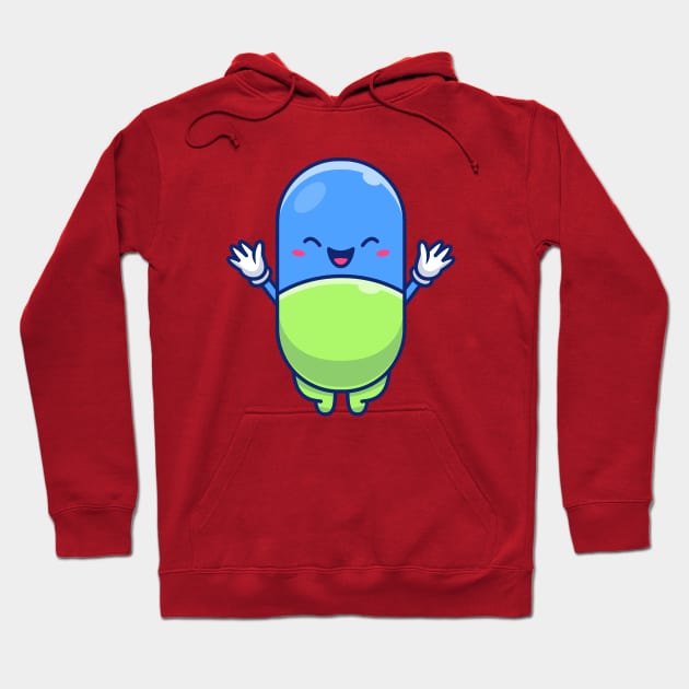 Cute Pill Cartoon Hoodie by Catalyst Labs